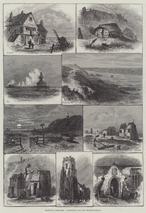 Esboços de Rambling Sketches, Lowestoft e seu Bairro (gravura) de English School