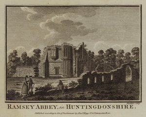 Abadia de Ramsey, em Huntingdonshire (gravura) de English School