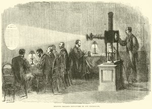 Envio de boletins pelo microscópio, outubro de 1870 de English School