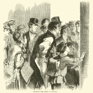 Lendo as notícias em Berlim, novembro de 1870 de English School