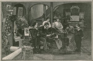 Recebendo uma mensagem da América pelo fonógrafo Edisons de English School
