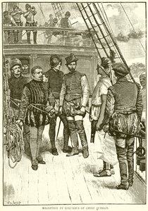 Recepção por Columbus of Chief Quibian de English School