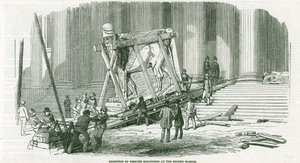 Receção das esculturas de Nínive no Museu Britânico (gravura) de English School