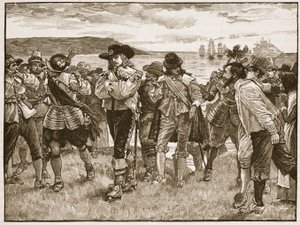 Recepção do Visconde de Wimbledon em Plymouth, ilustração da História Ilustrada de Cassells da Inglaterra (foto em sépia) de English School