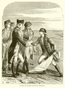 Recepção da bandeira da trégua por Washington de English School