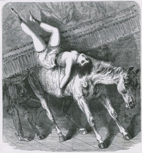 Lembranças do Astleys Theatre, em Londres, o cavalo de fogo selvagem se esquece de sua parte e a cortina infelizmente desce de English School