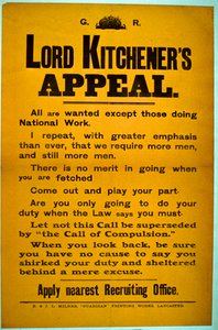 Cartaz de recrutamento - Lord Kitcheners Appeal, 1914-18