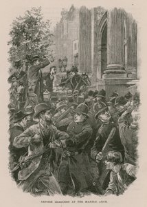 Manifestantes da Liga da Reforma no Marble Arch, Londres (gravura) de English School