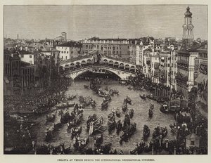 Regata em Veneza durante o Congresso Geográfico Internacional (gravura) de English School