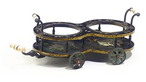 Porta-copos Regency de William Leeson & Sons, c.1820 (papel machê e marfim) (ver também 441500) de English School