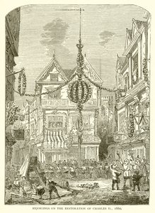 Alegrias sobre a Restauração de Carlos II, 1660 de English School