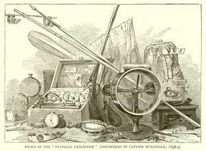 Relíquias da Expedição Franklin (Descoberto pelo Capitão MClintock, 1858-9) de English School