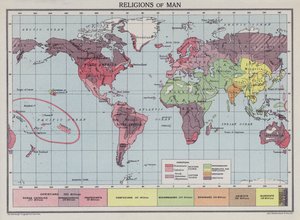 Religiões do Homem (litografia a cores) de English School