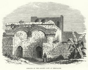 Restos da Porta de Ouro em Jerusalém (gravura) de English School