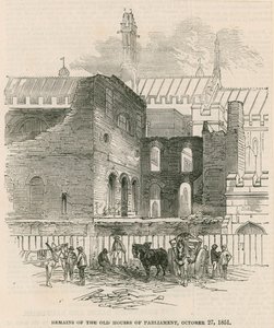 Restos das antigas Casas do Parlamento, 27 de outubro de 1851 de English School