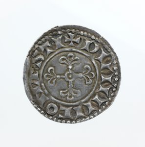 Reverso de um centavo, do reinado de Guilherme I (prata) de English School