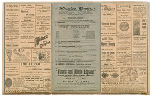 Reverso de folheto promocional para o Teatro Alhambra de English School