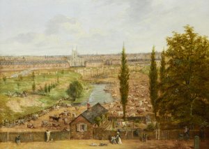 Rhobess Farm em 1844 (agora Ampthill Square em Camden, Londres); traz a inscrição "Tudo o que restou no ano de 1844 da outrora celebrada Rhobess Farm Hampstead Road agora Ampthill Square" (no verso do rótulo); óleo no painel; 33 x 45,5 cm de English School