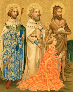 Ricardo II e os seus santos padroeiros (litografia a cores) de English School