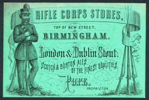 Rifle Corps Stores, cartão comercial para o proprietário, Pope de English School