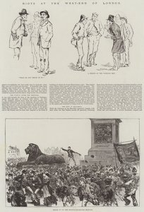 Riots at the West-End of London (gravura) de English School