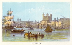 Rio Tamisa: A Torre (gravura colorida) de English School