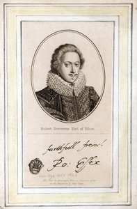 Robert Devereux, 3º Conde de Essex (1591-1646), seu selo e autógrafo de English School