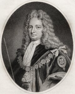 Robert Harley, gravado por Maddox, ilustração de "Um catálogo de autores reais e nobres, Volume IV", publicado em 1806 de English School