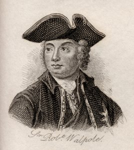 Robert Walpole, 1º Conde de Orford, do &39;Crabb&39;s Historical Dictionary&39;, publicado em 1825 de English School