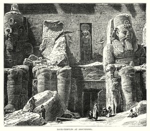 Templos rochosos em Abousimbel (gravura) de English School