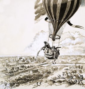 Rolier e Bezier foram enviados com uma mensagem de balão durante a Primeira Guerra Mundial de English School