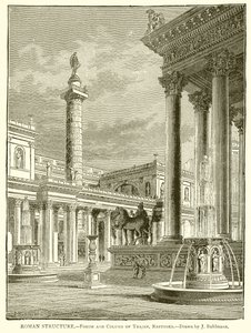 Estrutura romana .-- Fórum e coluna de Trajano, restaurado de English School