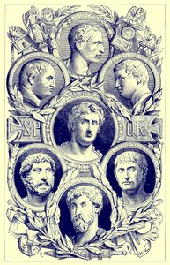 Imperadores romanos, ilustração da história ilustrada do mundo, publicado c.1880 (imagem digital melhorada) de English School