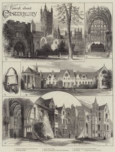 Round about Canterbury (gravura) de English School