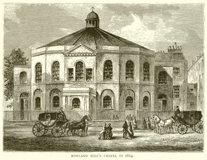 Capela de Rowland Hills em 1814 de English School