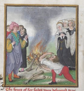 Roy 18 D II f.161 Teseu queimando os corpos dos atenienses mortos pelo rei Creonte de Tebas, do 