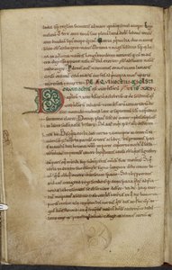 Real 13. A.XI, f.59vInicial D.De temporum ratione.Bede o VenerávelMiscelânea de trabalhos sobre computação e astronomia.Século XI-XII de English School