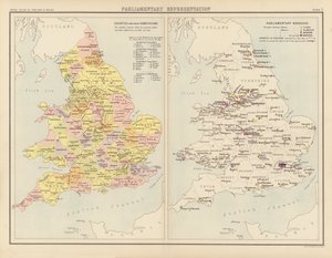 Royal Atlas, c 1900: Representação Parlamentar (lito a cores) de English School