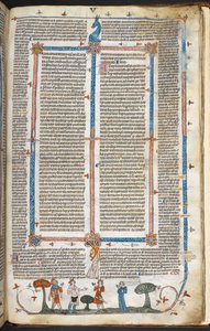 Royal MS 10 IV f.294r Figuras Medievais e Decoração Marginal, ilustração dos 