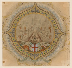 Procissão Real de Sua Majestade visita a St Pauls Cathedral, Londres, 27 de fevereiro de 1872 de English School