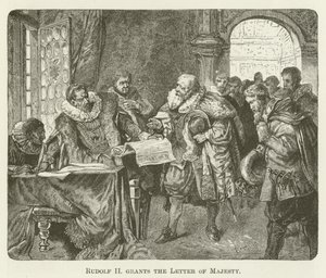 Rudolf II concede a carta de majestade de English School