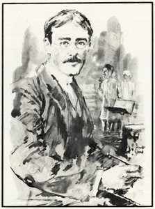 Rudyard Kipling (litho) de English School