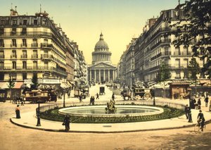 Rue Soufflot, Paris (foto colorida à mão) de English School