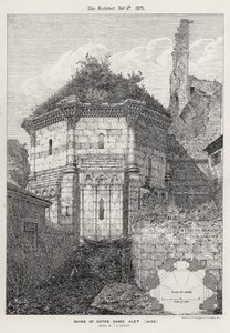 Ruínas de Notre Dame Alet, Aude (gravura) de English School