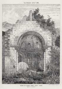 Ruínas de Notre Dame Alet, Aude (gravura) de English School