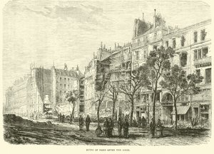 Ruínas de Paris após o cerco, abril de 1871 de English School