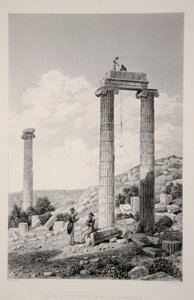 Ruínas do Templo de Apollo Branchidae, pub. 1863 litografia. de English School