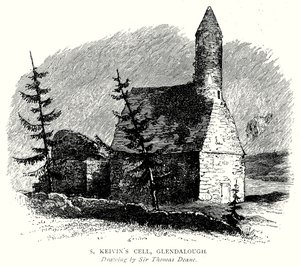 Cela de S Keivin, Glendalough (gravura) de English School