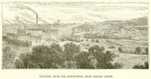 Saltaire, do Noroeste, perto de Shipley Green de English School