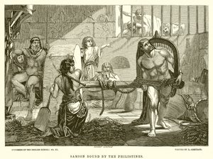 Samson ligado pelos filisteus de English School